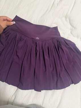 ALO Yoga Pleated Skater Skirt in Deep Purple